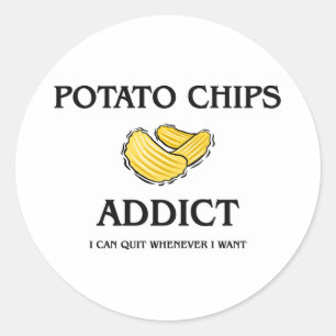 Potato Chips Addict Classic Round Sticker