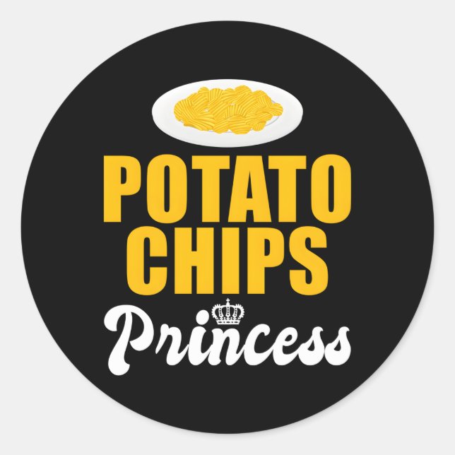 Potato Chips Princess Classic Round Sticker (Front)