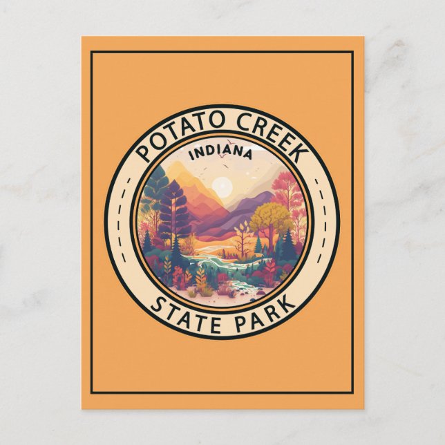 Potato Creek State Park Indiana Emblem Postcard (Front)