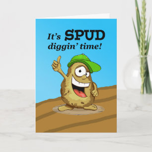Potato Harvest Season, Spud Diggin' Time Card