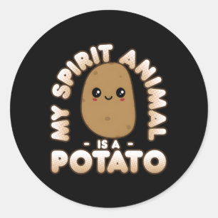 Potato Kawaii My Spirit Animal Is A Potato Classic Round Sticker