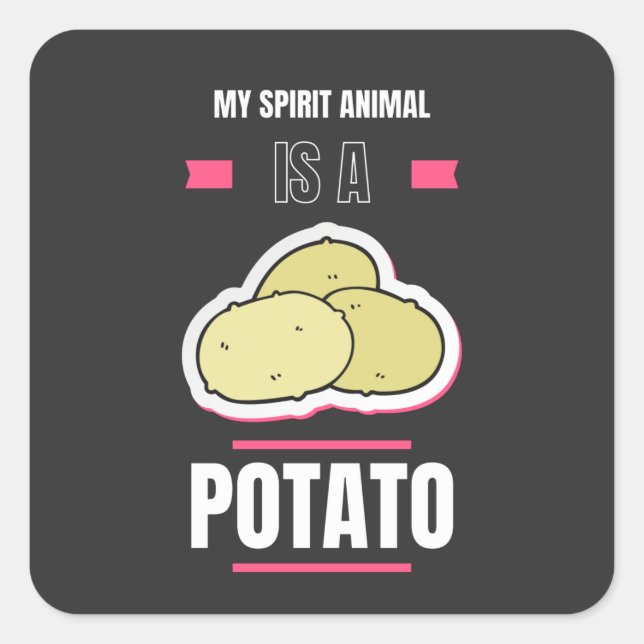Potato Lover Funny My Spirit Animal Is A Potato Square Sticker (Front)