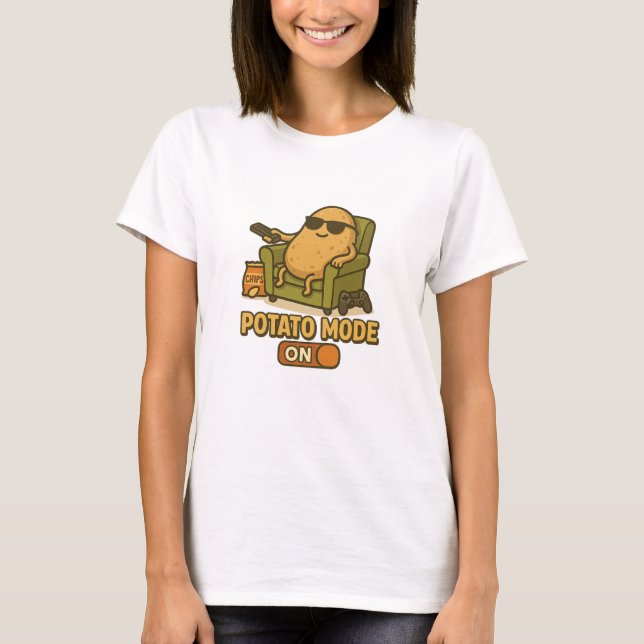 Potato Mode – Lazy Life Activated T-Shirt (Front)