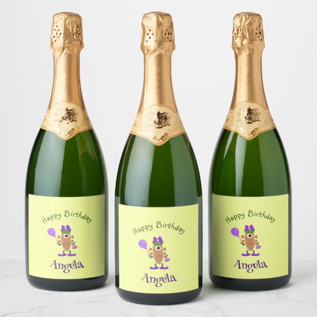 Potato monster sparkling wine label (Bottles)