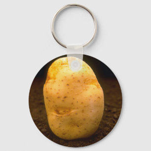 Potato on dirt keychain