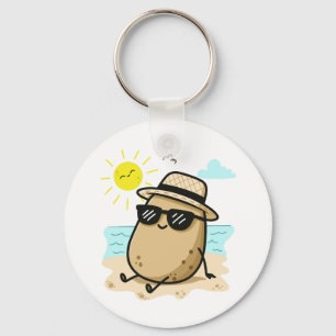 Potato On The Beach Summer Vibes Keychain