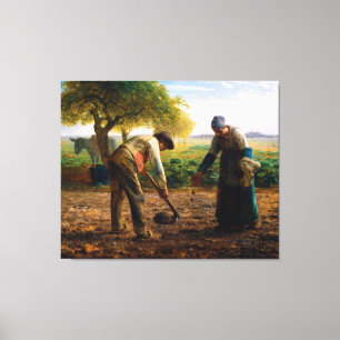 Potato Planters by Jean-François Millet (1861) Canvas Print