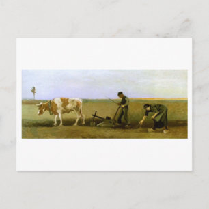 Potato Planting, Vincent van Gogh Fine Art Postcard