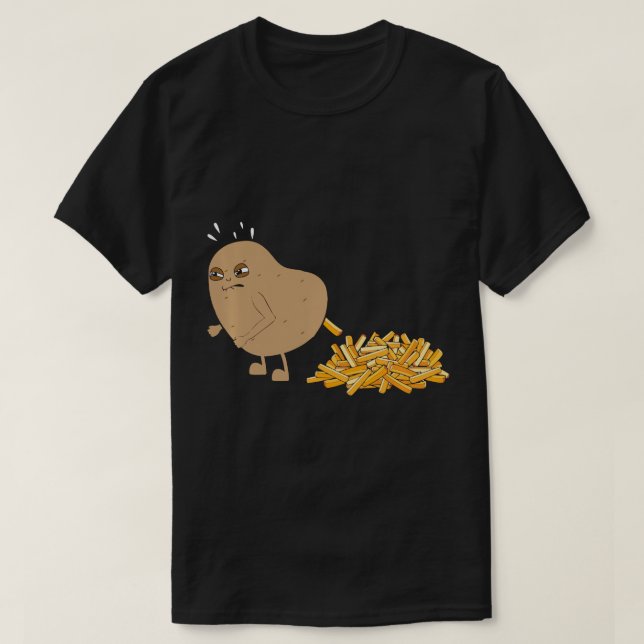 Potato Pooping Fries Funny French Fries Potato Lov T-Shirt (Design Front)