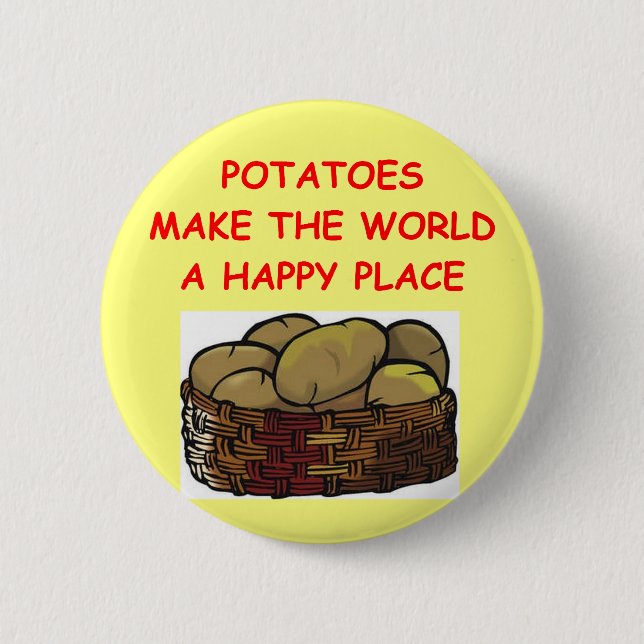 potato potatoes 2 inch round button (Front)