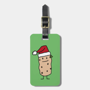 Potato Potatoes wearing Christmas Santa Hat Happy Luggage Tag