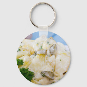 Potato salad with sausage and mustard keychain