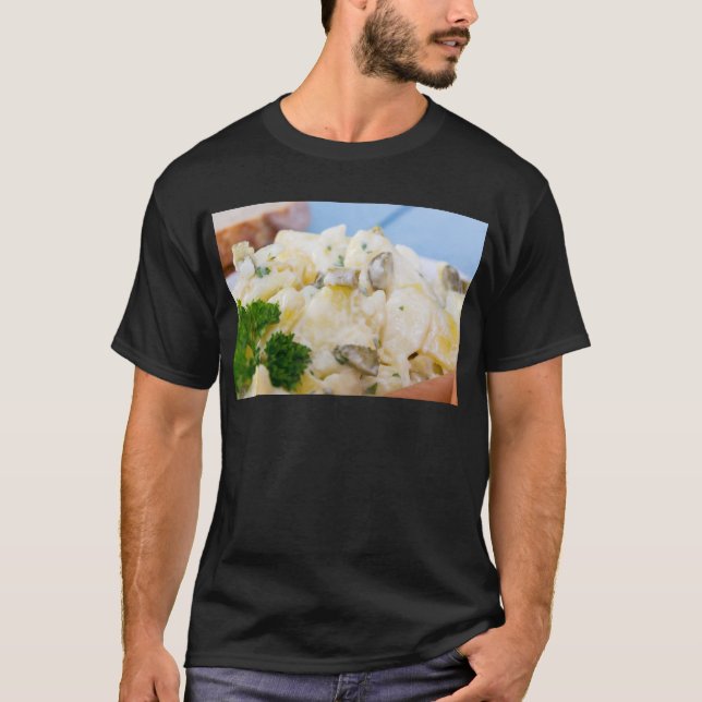 Potato salad with sausage and mustard T-Shirt (Front)