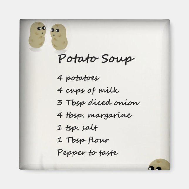 Potato Soup Recipe Magnet (Front)