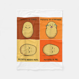 Potato Spud Root Vegetable Tater Vegan Lover Keto  Fleece Blanket