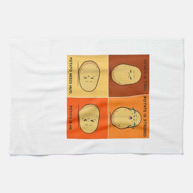 Potato Spud Root Vegetable Tater Vegan Lover Keto  Kitchen Towel (Horizontal)