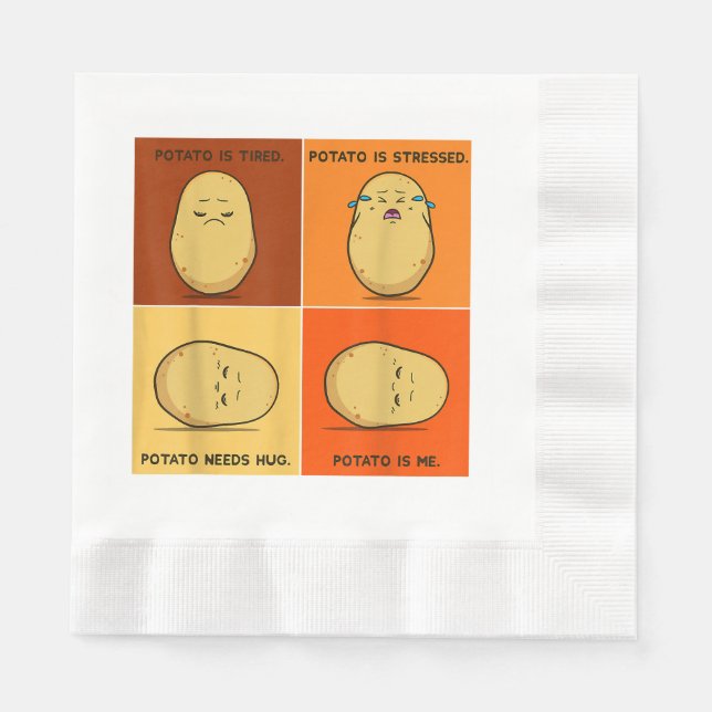 Potato Spud Root Vegetable Tater Vegan Lover Keto  Napkin (Front)