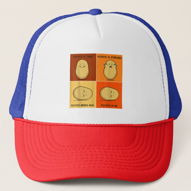 Potato Spud Root Vegetable Tater Vegan Lover Keto  Trucker Hat (Front)