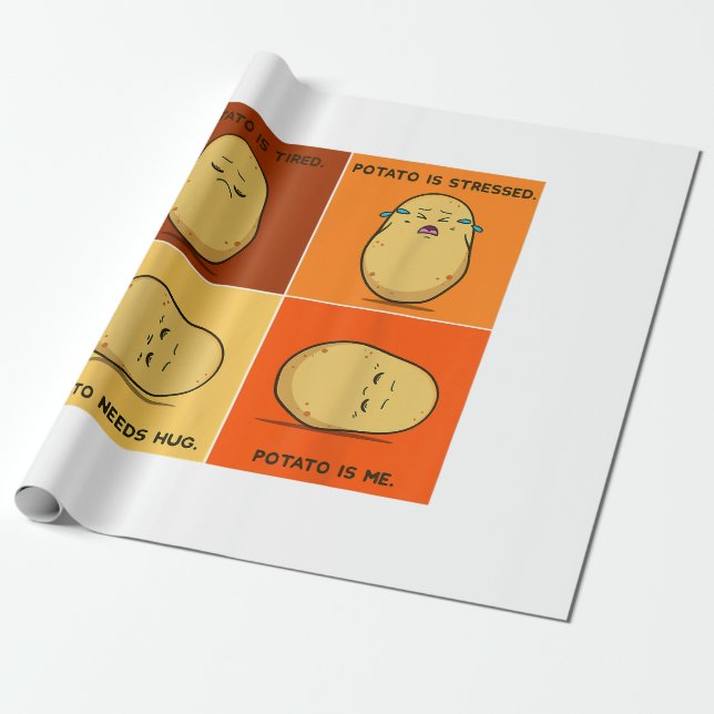 Potato Spud Root Vegetable Tater Vegan Lover Keto  Wrapping Paper (Unrolled)