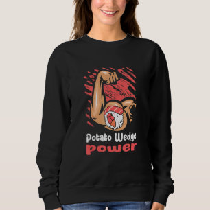 Potato Wedge Power Workout Funny Gym Humor French Sweatshirt