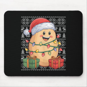 Potato Xmas Sweater Style Ugly Santa Hat Potato Ch Mouse Pad