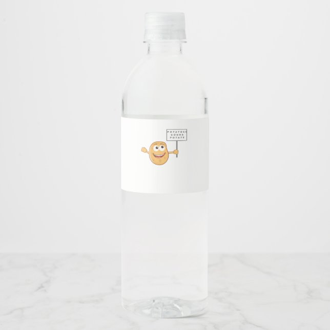 Potatoes Gonna Potate (Vegetable Potato Pun) Class Water Bottle Label (Front)