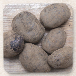 Potatoes on rustic wood Concept Coaster