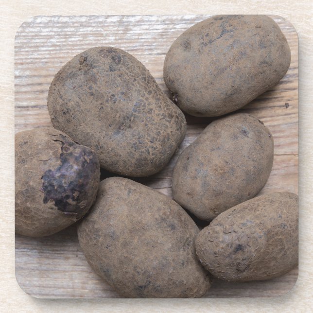 Potatoes on rustic wood Concept Coaster (Front)