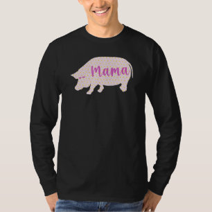 Potbelly Pig Mom Mama Daisy Silhouette Mother's D T-Shirt