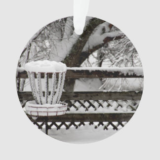 Poteau de but de golf de disque dans la neige