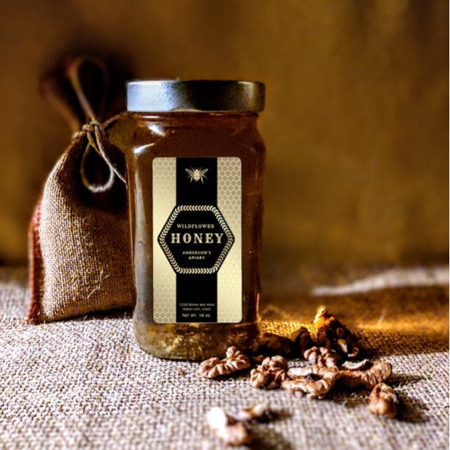 Poteau hexagonal moderne pot de miel d'abeille dor (Créateur téléchargé)