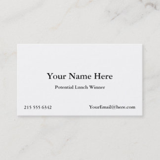 Potential Lunch Winner Business Cards
