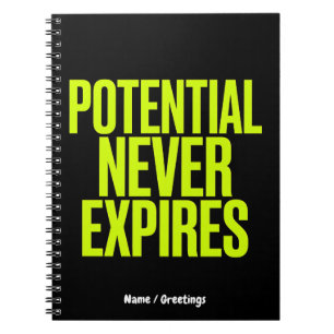 Potential Never Expires Bold Growth Mindset  Notebook