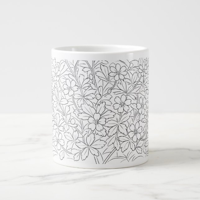 Potentilla canadensis – Dwarf Cinquefoil Large Coffee Mug (Front)