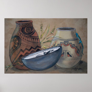 Poterie indienne Poster Design, tons neutres de la