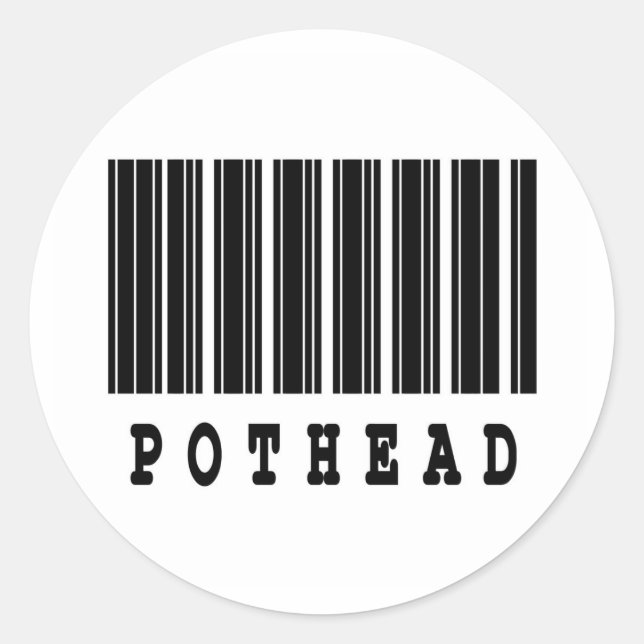 pothead barcode design classic round sticker (Front)