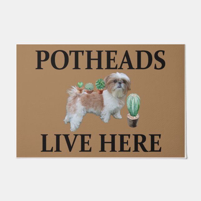 Potheads Live Here, Dog Gift Lover Havanese Doormat (Front)