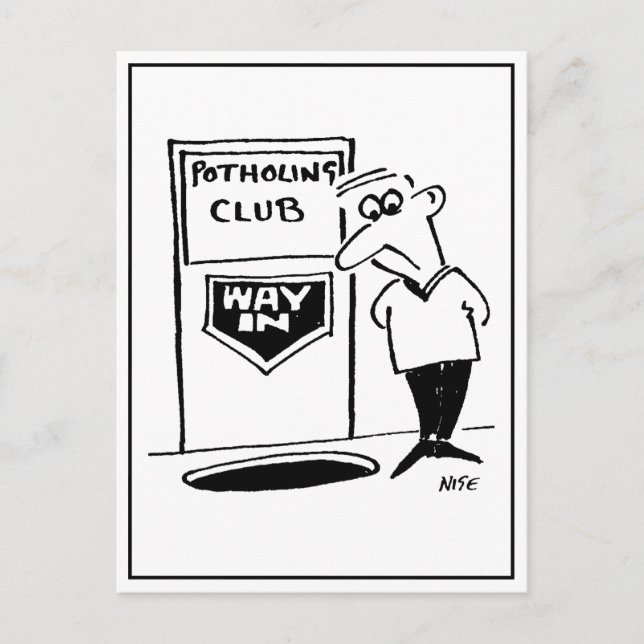 Potholing Club Entrance in the Floor. Funny Postcard (Front)
