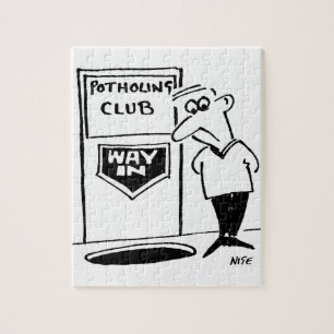 Potholing Club Entrance is in the Floor. Funny Jigsaw Puzzle
