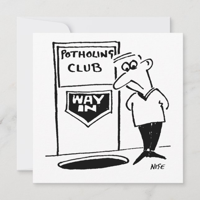 Potholing Club Entrance. Potholing joke Holiday Card (Front)
