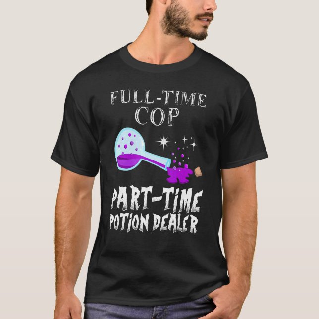 Potion Bottle Gothic  Cop Costume Halloween T-Shirt (Front)