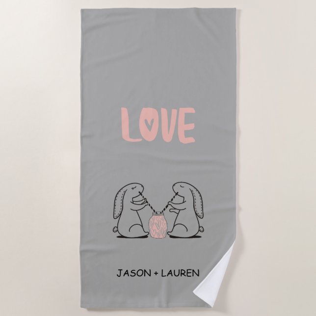 Potion d'amour | Serviette de plage Monogram (Devant)