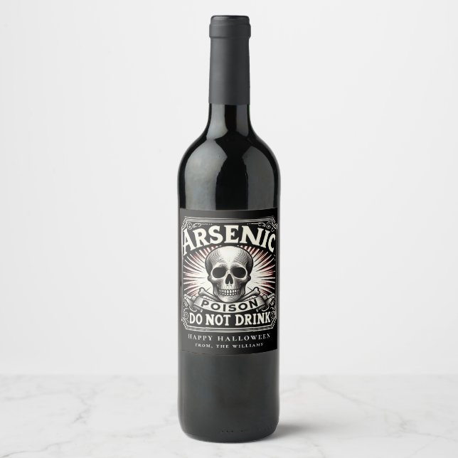Potion Halloween partie Crâne Poison Vin Étiquette (Devant)