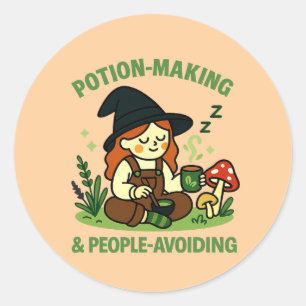 Potion Making & People Avoiding Classic Round Sticker
