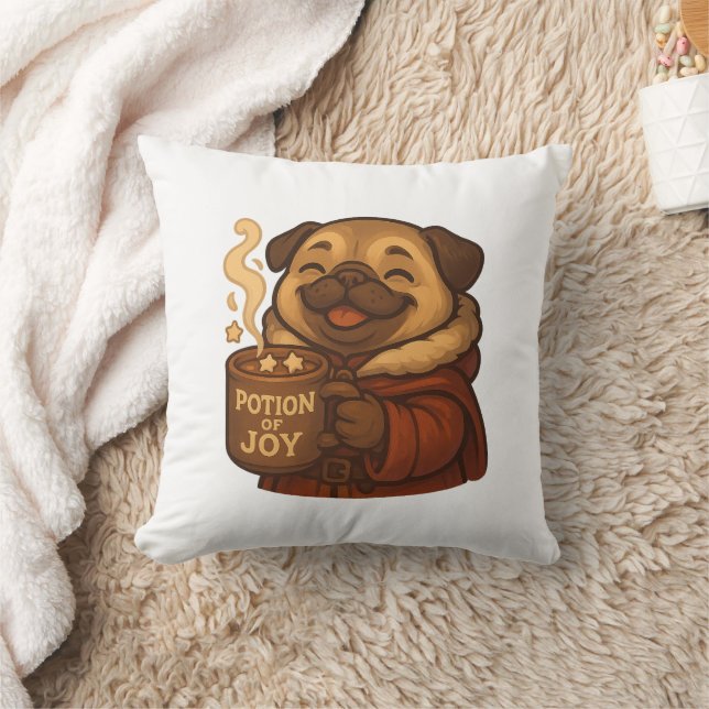 Potion of Joy Pug Pillow | Cute Cozy Christmas Dog (Blanket)