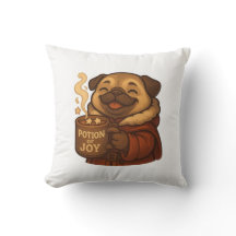Potion of Joy Pug Pillow | Cute Cozy Christmas Dog