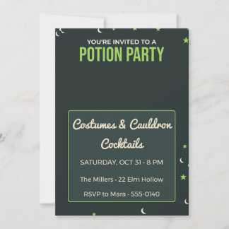 Potion Party Halloween Invitation Adult Costume Pa