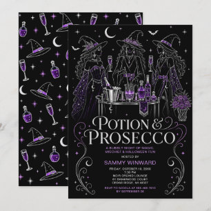 Potion & Prosecco Witchy Halloween Girls Night Invitation