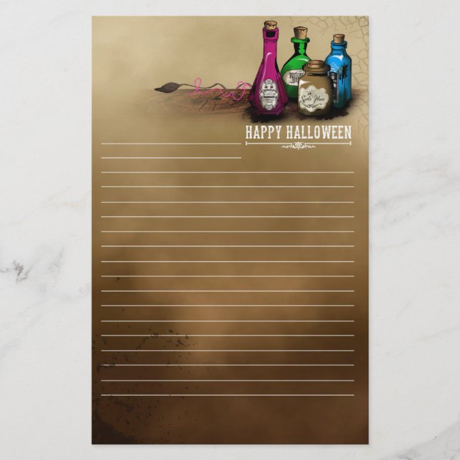 Potions de sorcières bouteilles papeterie (Devant)