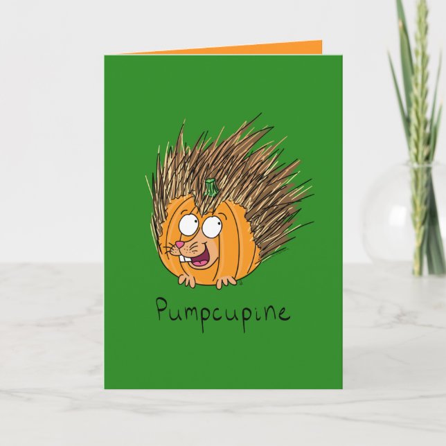 Potiron porc-épic - Carte de vœux rigolote d'Hallo (Devant)